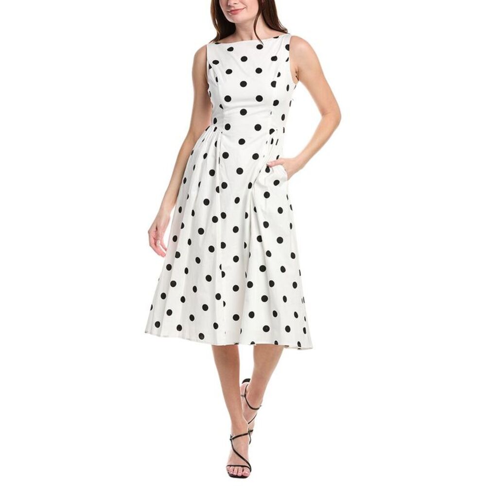 Sam Edelman Womens  Polka Dot Midi Dress, White